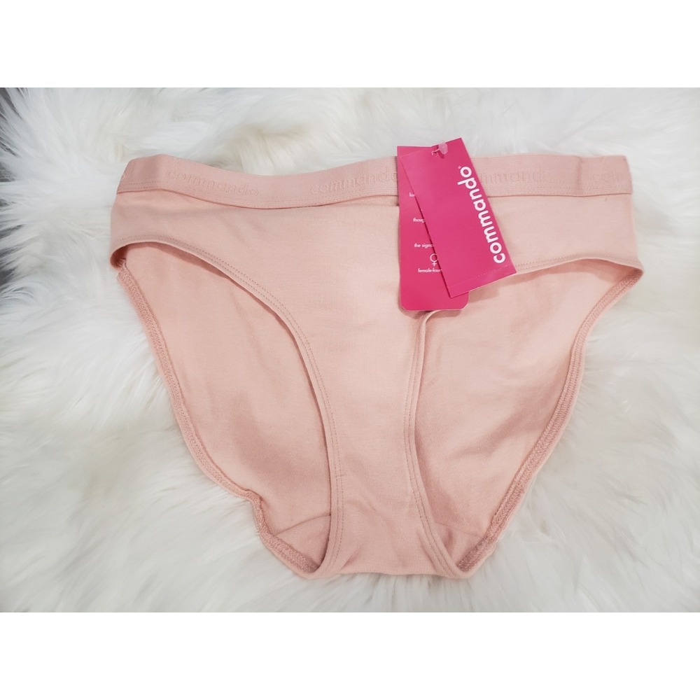 NEW - Commando Soft-Rib Logo Bikini SIZE SMALL APRICOT PRB102 -